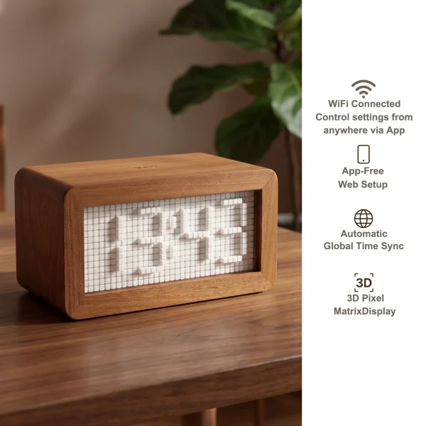 desktop-ornament A-Minimalist 3D Stereo Pixel Desk Clock