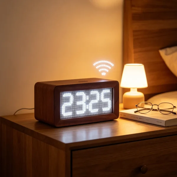 mechanical-clock01 A-Minimalist 3D Stereo Pixel Desk Clock