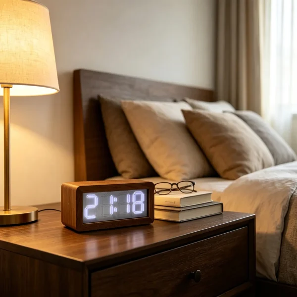 wood‑led‑clock.detail1 B-Minimalist 3D Stereo Pixel Desk Clock