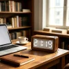 wood‑led‑clock.detail2 B-Minimalist 3D Stereo Pixel Desk Clock