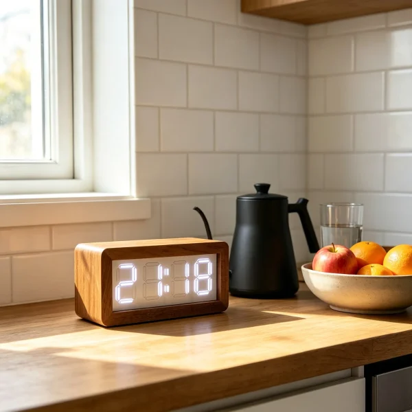 wood‑led‑clock.detail4 B-Minimalist 3D Stereo Pixel Desk Clock